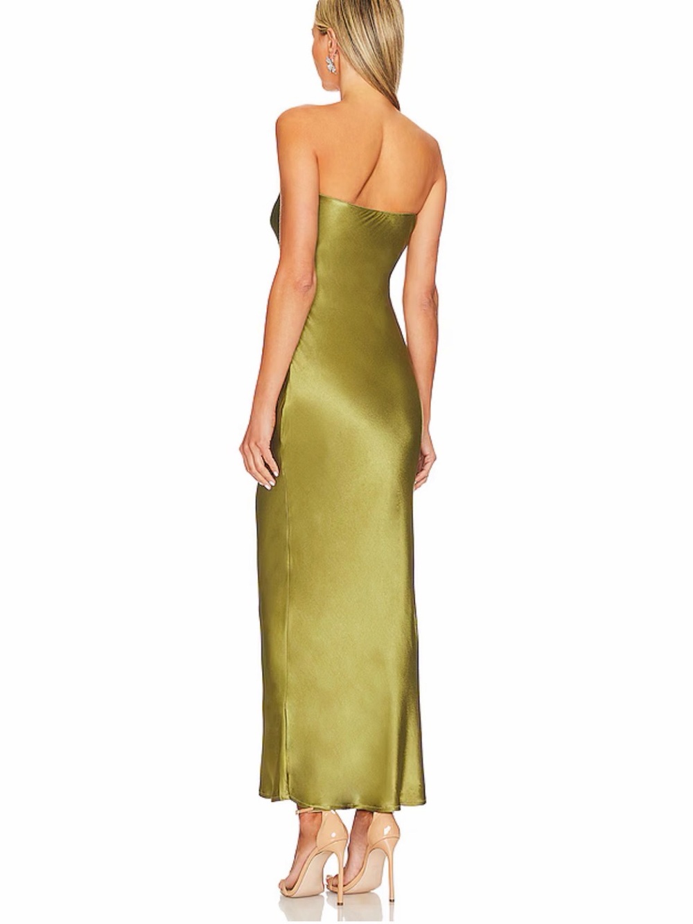 REVOLVE SNYDS Strapless Olive Midi dress - Picture 3 of 6